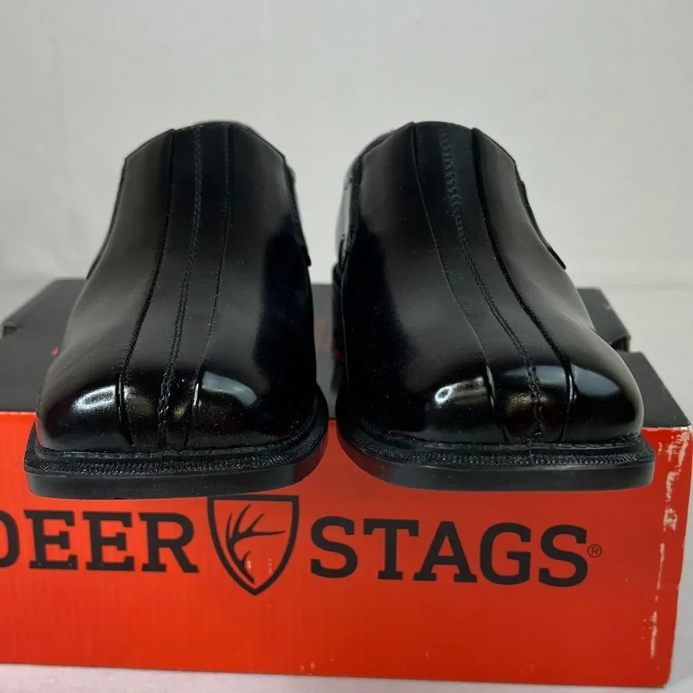 Deer Stags Mens Sz 7W Black‎ Wings Htech Formal Dress Shoes Square Toe